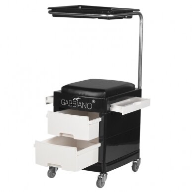 Professional trolley-chair for podiatric work GABBIANO, black color 3