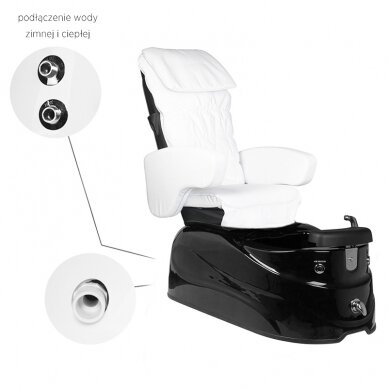 Professional electric podiatry chair for pedicure procedures with massage function SPA AS-122, black-white 5