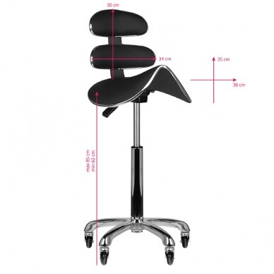 Professional saddle-type master chair AM-880, black 5