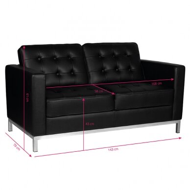 Professional waiting sofa GABBIANO BM18019, black 2