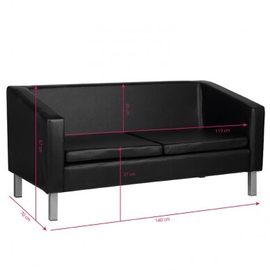 Professional waiting sofa GABBIANO BM18003, black color 2