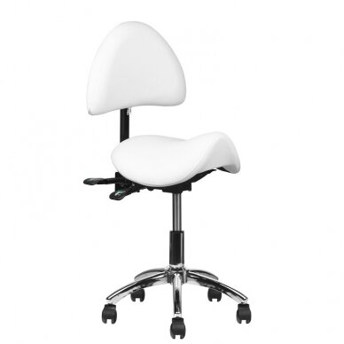 Workshop chair saddle shape with back 249A, white