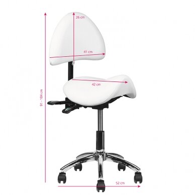 Workshop chair saddle shape with back 249A, white 1