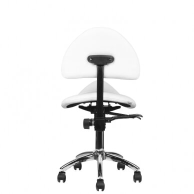 Workshop chair saddle shape with back 249A, white 2