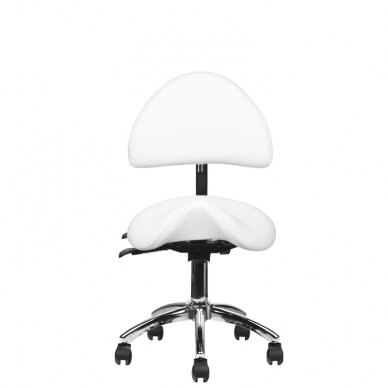 Workshop chair saddle shape with back 249A, white 3