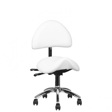 Workshop chair saddle shape with back 249A, white 4