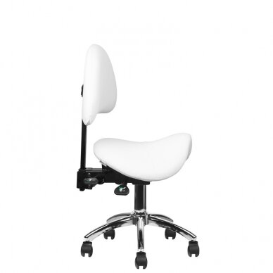 Workshop chair saddle shape with back 249A, white 5