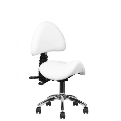 Workshop chair saddle shape with back 249A, white 6