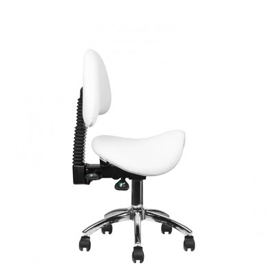 Workshop chair saddle shape with back 249A, white 7