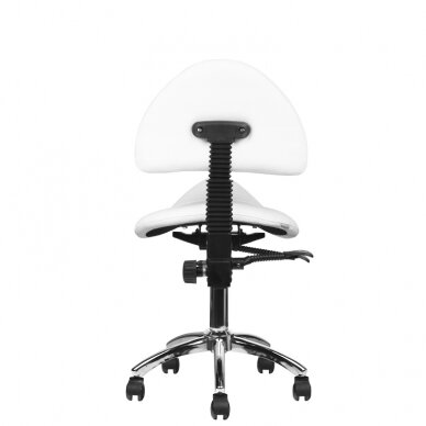 Workshop chair saddle shape with back 249A, white 8