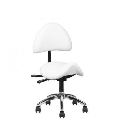 Workshop chair saddle shape with back 249A, white 9