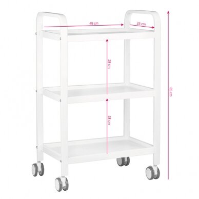 Professional aesthetic cosmetic trolley HS09, white color 3