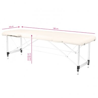 Professional folding massage table KOMFORT ACTIV FIZJO 2 ALUMINUM CREAM 6