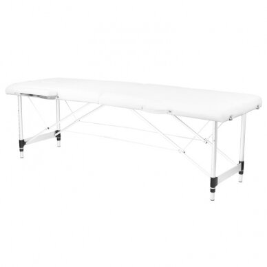 Professional folding massage table KOMFORT ACTIV FIZJO 2 ALUMINUM WHITE