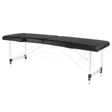 Professional folding massage table KOMFORT ACTIV FIZJO 2 ALUMINUM BLACK