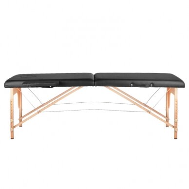 Professional couch for massage procedures WOOD KOMFORT ACTIV FIZJO 2-segment, black color 1