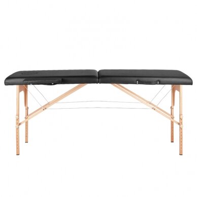 Professional couch for massage procedures WOOD KOMFORT ACTIV FIZJO 2-segment, black color 3