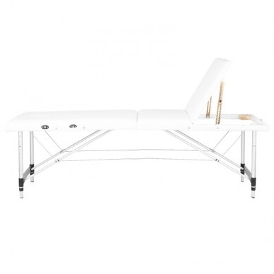 Professional folding massage table 3 parts with aluminum legs, white color KOMFORT FIZJO 3 2