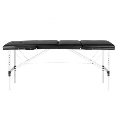 Professional folding massage table 3 parts with aluminum legs, black color KOMFORT FIZJO 3 3