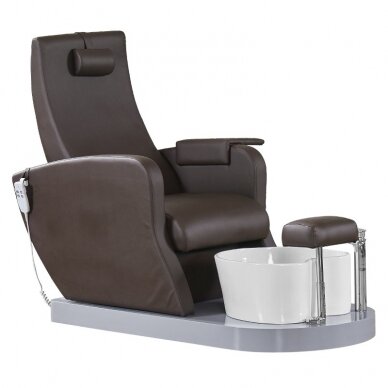 Professional electric podological SPA chair for pedicure procedures AZZURRO 016, brown color