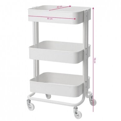 Professional cosmetology trolley HS05, white color 2