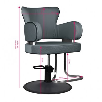 GABBIANO professional hairdressing chair EINDHOVEN, grey 4