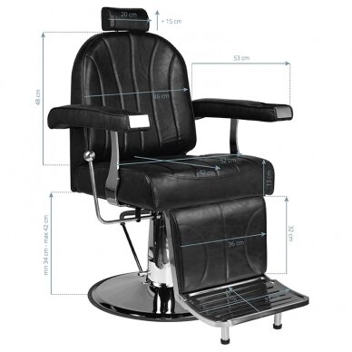 HAIR SYSTEM professional barbers and beauty salons haircut chair SM138, black color 6