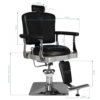 Professional barbers and beauty salons haircut chair SM180, black color 5