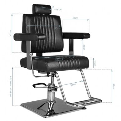 Professional barbers and beauty salons haircut chair SM185, black color 6