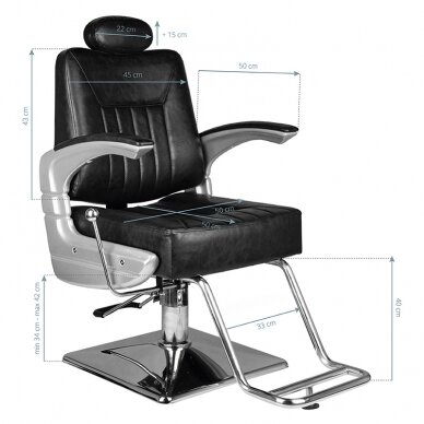 Professional barbers and beauty salons haircut chair SM182, black color 6