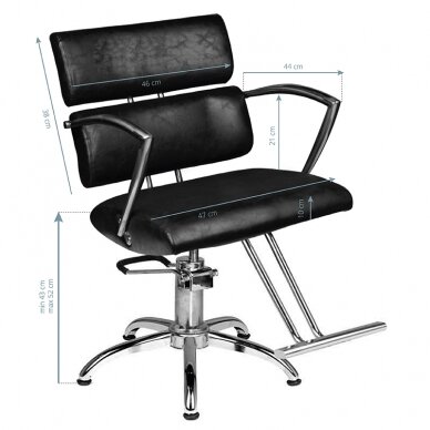 Professional haircut chair HAIR SYSTEM SM362-1, black color 4