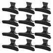 Barber hair clips German technology 12 pcs., black matte color