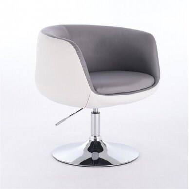 Grožio salono kėdė stabiliu pagrindu arba su ratukais HC333N, pilkos spalvos