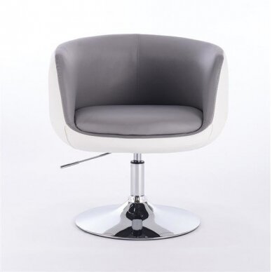 Grožio salono kėdė stabiliu pagrindu arba su ratukais HC333N, pilkos spalvos 1