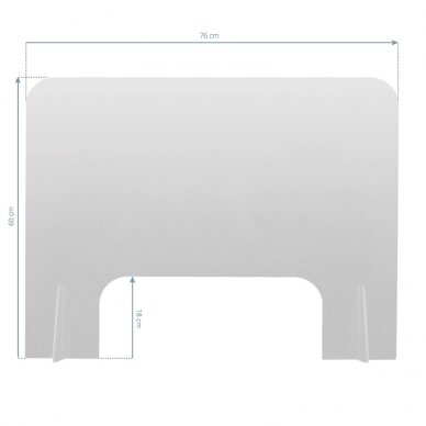 Mobile protective table wall, transparent 3