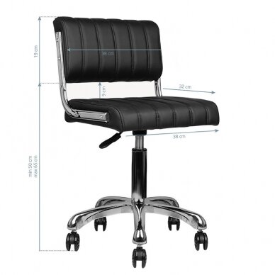 Professional masters chair for beauticians ROYAL 1627, black color 4