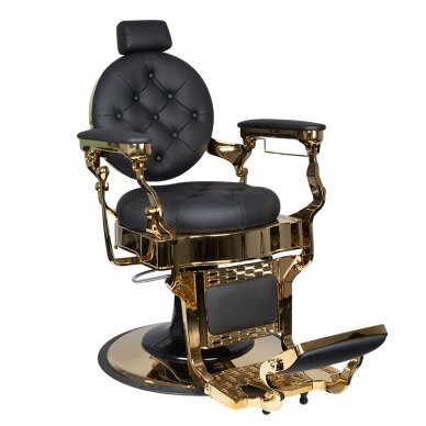 Professional barbers and beauty salons haircut chair GABBIANO CLAUDIUS GOLD, black color 1