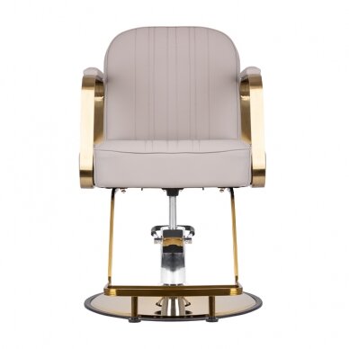 Professional barber chair GABBIANO ARCI, beige with gold details 1