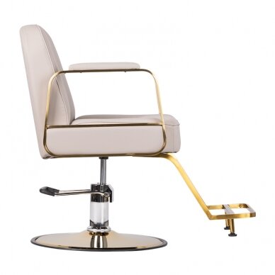 Professional barber chair GABBIANO ARCI, beige with gold details 2