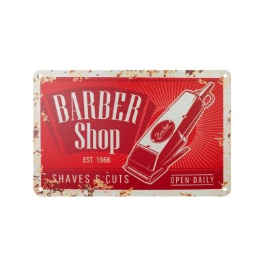 Алюминивая табличка для барберов салона BARBER B013