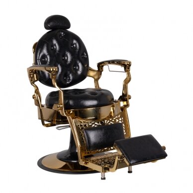 Professional barber chair for beauty salons GABBIANO TITO GOLD, black color