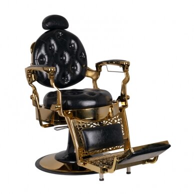 Professional barber chair for beauty salons GABBIANO TITO GOLD, black color  1