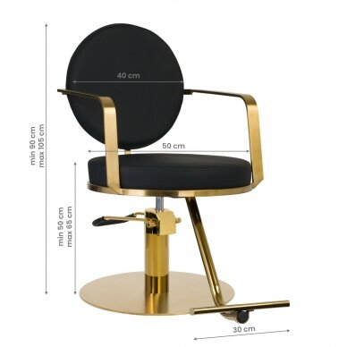 Professional hairdressing chair GABBIANO ARRAS GOLD BLACK 5