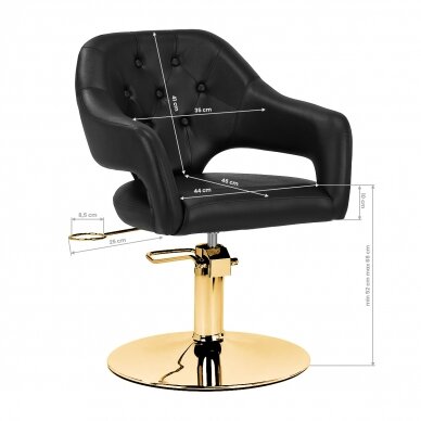 Professional hairdressing chair GABBIANO PARMA, black color 8