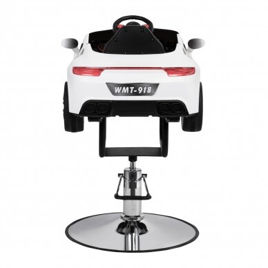 Professional children's chair for hairdressers BMW car, white color 7