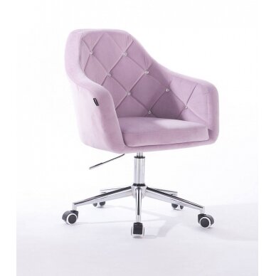 Beauty salons and beauticians stool HR830CK, lilac velour