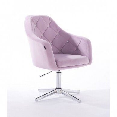 Beauty salons and beauticians stool HR830CROSS, lilac velour