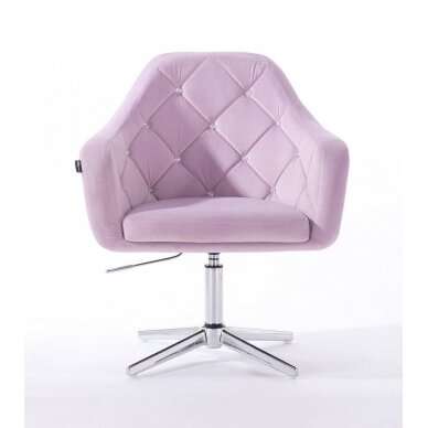 Beauty salons and beauticians stool HR830CROSS, lilac velour 2