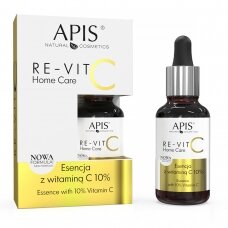APIS HOME CARE itin drėkinanti veido odą esancija su hialuronu, biopropandioliu bei vitaminu C (10%),  30 ml