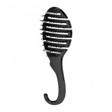 Flexible hair brush P-1032, black color